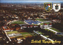 71960397 Muenchen Schloss Nymphenburg Fliegeraufnahme Muenchen - München