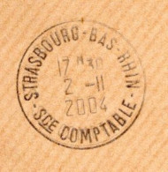 Cachet Manuel Bas Rhin STRASBOURG SCE COMPTABILITE De 2004. Service Comptable De La Poste - Manual Postmarks