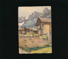 Art Peinture - Paysage Enneigé Montagne Neige Chalets  - Signée Marc N° 2438 - Soglio ( Bergell- Suisse) - Paintings