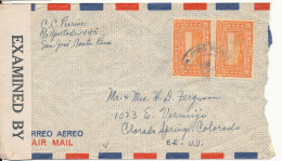 Costa Rica Censored (12620) Air Mail Cover Sent To USA 1943 - Costa Rica