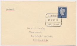 Treinblokstempel : Enschede - Amsterdam H 1950 - Unclassified