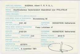 Verhuiskaart G. 46 Particulier Bedrukt Heemstede 1981 - Postal Stationery