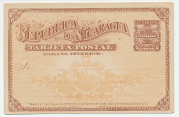 Postal Stationery Nicaragua 1890 Train - Telegraph - Eisenbahnen