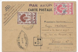 MADAGASCAR Dispersion D'une Collection D'oblitération Carte Par Avion Censurée Timbre Càd TANANARIVE Septembre1944 - Covers & Documents