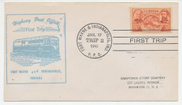 Cover USA 1949 Highway Post Office - First Trip - Autres & Non Classés