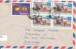 Tanzania Air Mail Cover Sent To Denmark 17-9-1987 (the Cover Is Cut In The Left Side) - Tansania (1964-...)