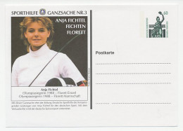 Postal Stationery Germany Florett Fencing - Anja Fichtel - Sonstige & Ohne Zuordnung