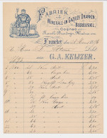 Nota Franeker 1894 - Bierhandel - Minerale En Gazeuze Dranken - Holanda