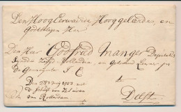 Rotterdam - Delft 1753 - Schuitbrief - ...-1852 Prephilately