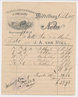 Nota Middelburg 1887 - Vleeschhouwerij - Spekslagerij - Nederland
