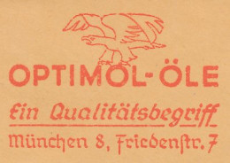 Meter Cover Germany 1957 Bird - Eagle - Oil - Autres & Non Classés