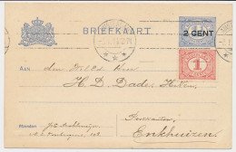 Briefkaart G. 92 II / Bijfrankering Amsterdam - Enkhuizen 1919 - Postal Stationery