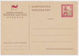 Republiek Indonesie Briefkaart G. 4 B - Nederlands-Indië