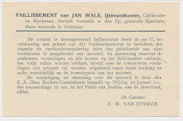 Drukwerkkaart Haarlem 1915 - Faillissement Cafehouder Ilpendam - Ohne Zuordnung