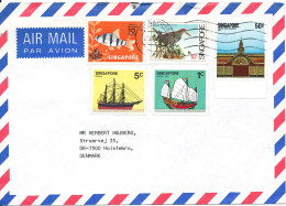 Singapore Air Mail Cover Sent To Denmark 1984 With Topic Stamps - Singapore (1959-...)