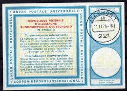 221 ITZEHOE 11.11.74  Internationaler Antwortschein Reply Coupon Reponse  IRC IAS Für Die Heimatsammlung - Autres & Non Classés