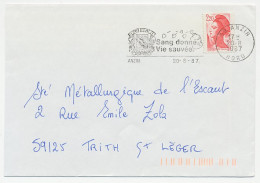 Cover / Postmark France 1987 Give Blood - Blood Donor - Other & Unclassified