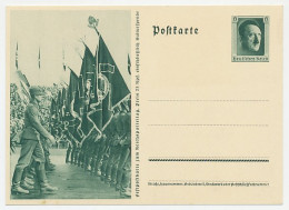 Postal Stationery Germany Nazi Parade - Symbols - Flag - WW2
