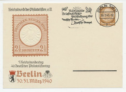 Postal Stationery Germany 1940 Philatelic Day Berlin - Philatelic Exhibition - Autres & Non Classés