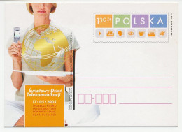 Postal Stationery Poland 2005 Globe - Telecommunication - Geografia