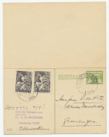 Briefkaart G. 245 / Bijfrankering Nieuweschans - Groningen 1946 - Ganzsachen