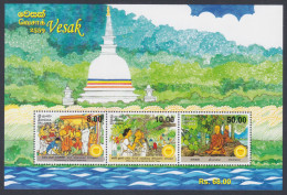 Sri Lanka Ceylon 2015 MNH MS Vesak, Buddhism, Buddha, Buddhist, Religion Monastery, Bodhi Tree, Monk, Miniature Sheet - Sri Lanka (Ceylan) (1948-...)