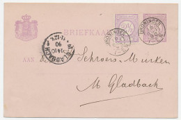 Briefkaart G. 23 / Bijfrankering Groningen - Duitsland 1890 - Entiers Postaux