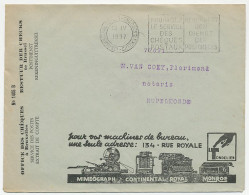 Postal Cheque Cover Belgium 1937 Typewriter - Calculating Machine - Mimeograph - Unclassified