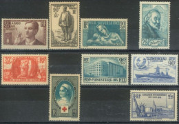 FRANCE - 1938/39, DIFFERENT STAMPS SET OF 9, UMM (**). - Unused Stamps