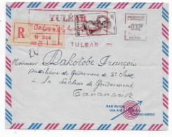 MADAGASCAR Dispersion D'une Collection D'oblitération Lettre Recommandée  Timbre + Mécanique TULEAR 1953 - Cartas & Documentos