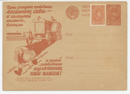 Postal Stationery Soviet Union 1931 Sowing - Spring - Tractor - Landwirtschaft