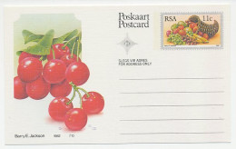 Postal Stationery Republic Of South Africa 1982 Cherries - Cherry - Fruits