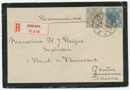 Em. Bontkraag Aangetekend Utrecht - Zwitserland 1917 - Ohne Zuordnung