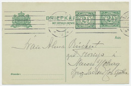 Briefkaart G. 81 I V-krt/ Bijfrank. Amsterdam - Duitsland 1909 - Postal Stationery