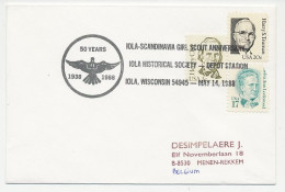 Cover / Postmark USA 1988 Girl Scout Iola - Altri & Non Classificati