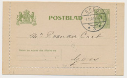 Postblad G. 11 Locaal Te Goes 1908 - Postal Stationery
