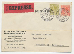 Em. Veth Expresse Krimpen A/d IJssel - Belgie 1931 - Ohne Zuordnung