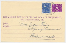 Verhuiskaart G. 32 Bennekom - Dedemsvaart 1966 - Postal Stationery