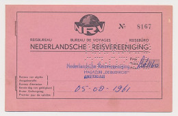 Nederlandsche Reisvereeniging - Reisbiljet 1961 - Non Classés