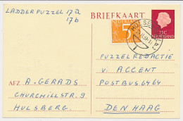 Briefkaart G. 338 / Bijfrankering Hulsberg - Den Haag 1969 - Entiers Postaux