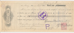 Plakzegel 3.50 Den 18.. - Wisselbrief Den Haag 1896 - Fiscaux