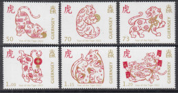 2022 Guernsey Year Of The Tiger Complete Set Of 6 MNH @ BELOW FACE VALUE - Guernsey