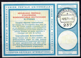 237 BÜDELFDORF 04.10.71  Internationaler Antwortschein Reply Coupon Reponse  IRC IAS Für Die Heimatsammlung - Altri & Non Classificati