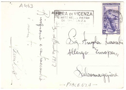 CARTOLINA MILANO PIAZZA REPUBBLICA CON ANNULLO TARGHETTA FIERA VICENZA - 1946-60: Marcophilie