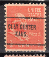 KS-150; USA Precancel/Vorausentwertung/Preo; CLAY CENTER (KS), Type 704 - Vorausentwertungen