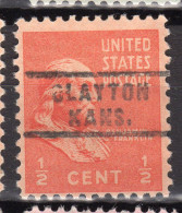 KS-151; USA Precancel/Vorausentwertung/Preo; CLAYTON (KS), Type 743 - Préoblitérés