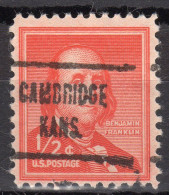 KS-122; USA Precancel/Vorausentwertung/Preo; CAMBRIDGE (KS), Type 723 - Vorausentwertungen