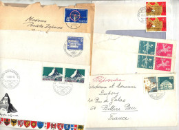 Lot SUISSE  De 69 Lettre + 14 Feuillets + 6 Carte Voeux + 1 Carte Maximum - Poststempel