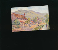 Art Peinture - Village Personnages Maisons Montagne  N° 5248 Printed Germany - Peintures & Tableaux