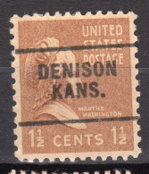 KS-185; USA Precancel/Vorausentwertung/Preo; DENISON (KS), Type 703 - Precancels